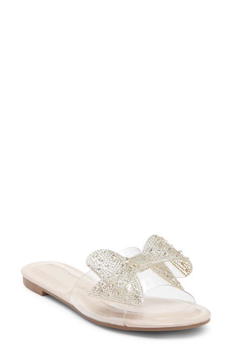 Peach Bow Slide Sandal (Women)