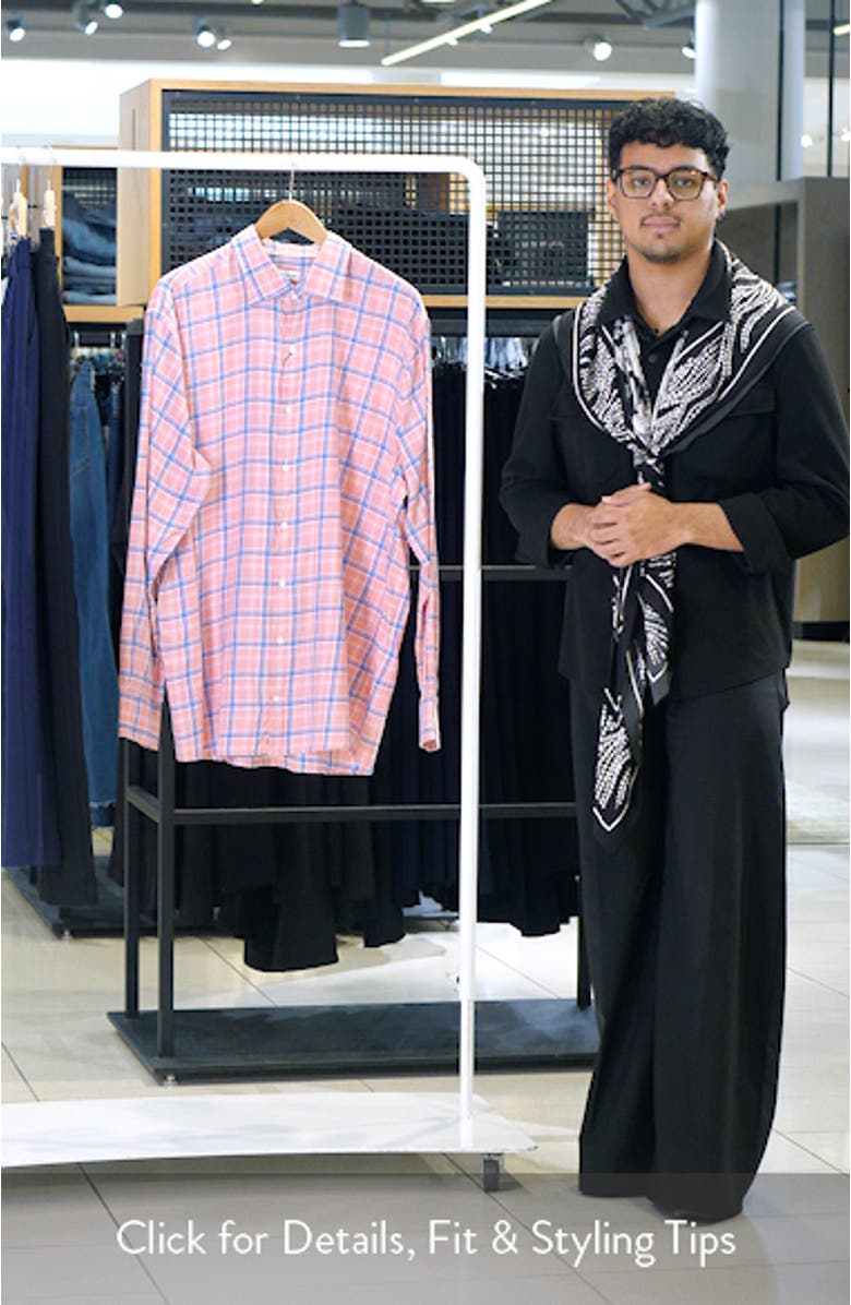 Triton Plaid Cotton & Lyocell Button-Up Shirt, sales video thumbnail