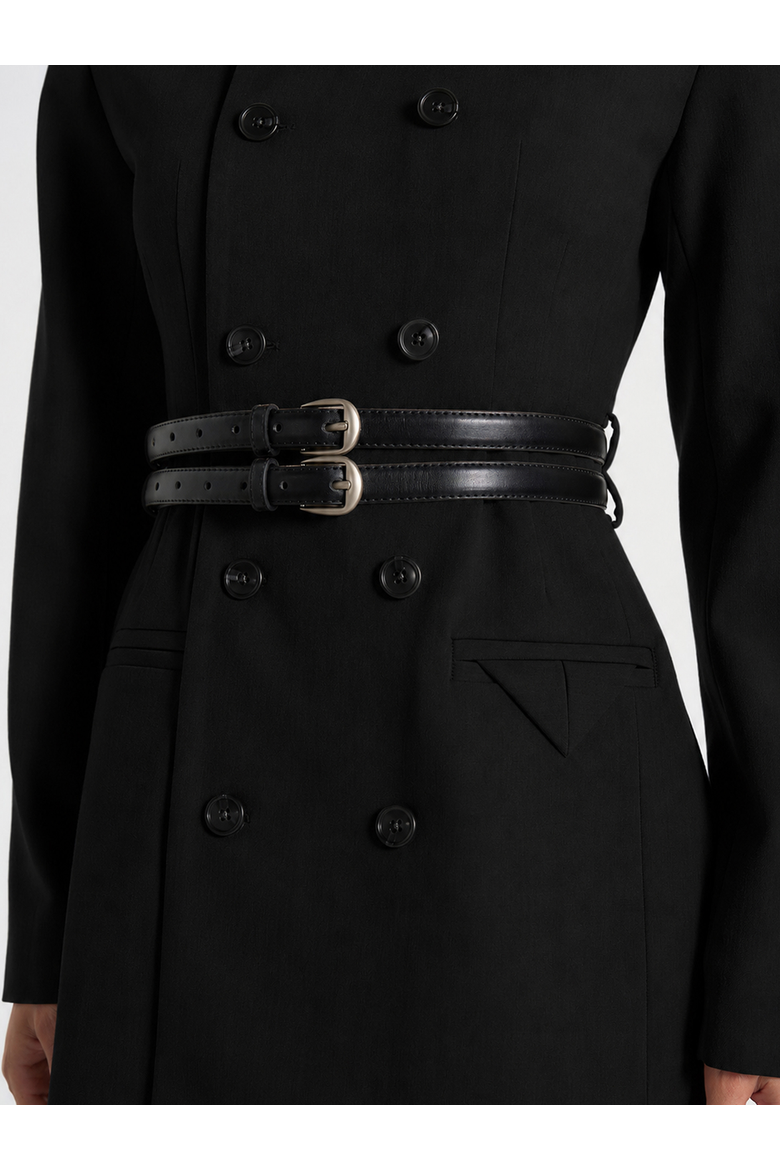 Sierra Double Breasted Belted Blazer Dress, Alternate, color, Black