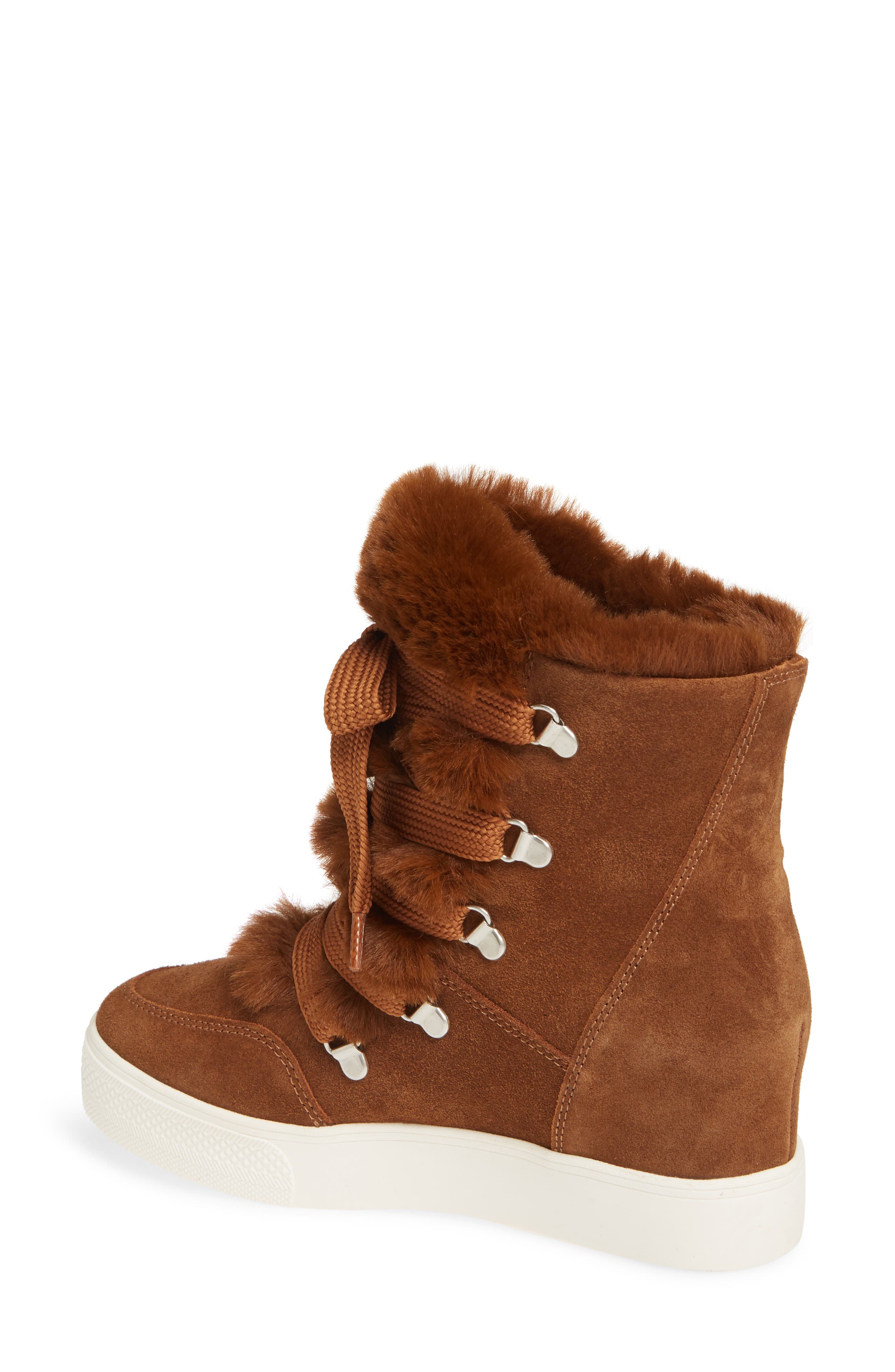 Wharton Faux Fur Bootie, Alternate, color, CHESTNUT SUEDE