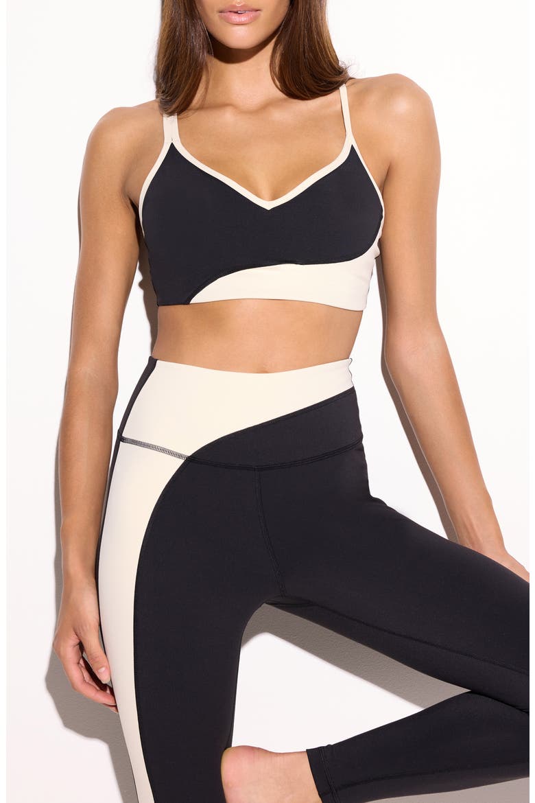 Libra Asymmetric Longline Sports Bra, Alternate, color, BLACK/ CANVAS