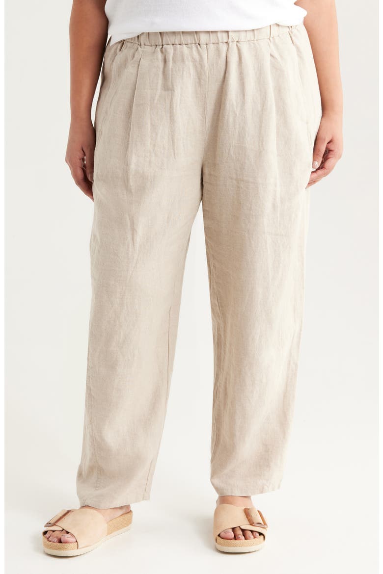 Organic Linen Ankle Lantern Pants, Main, color, UNDYED NATURAL