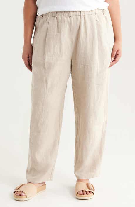 Eileen Fisher Organic Linen Ankle Lantern Pants