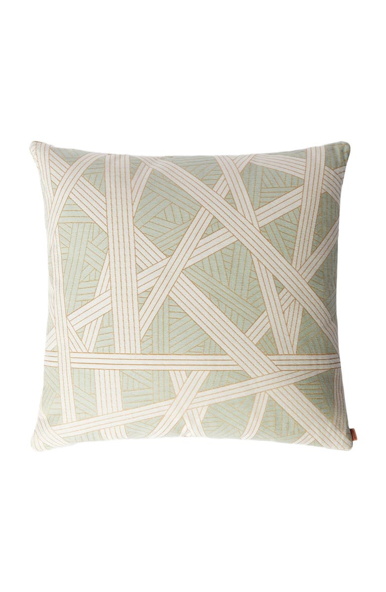Missoni Home Nastri Cushion 60x60 Cm With Contrasting Stitching, Main, color, Green