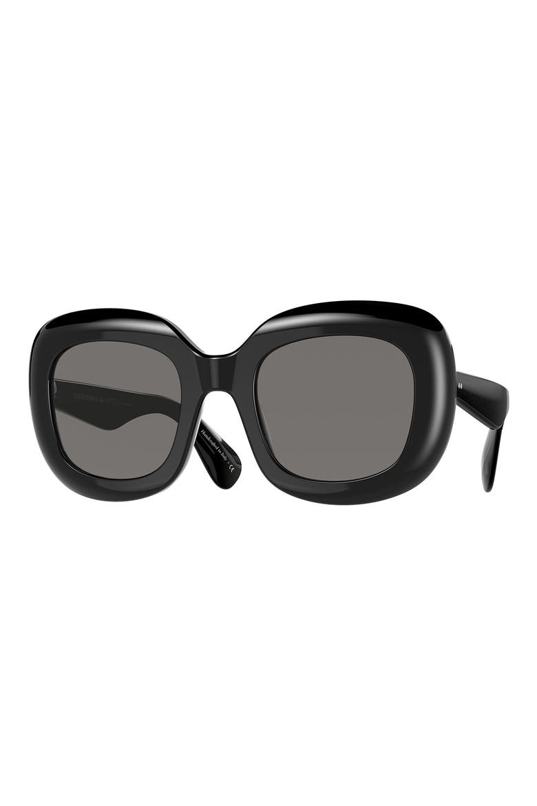 Jesson 52mm Polarized Square Sunglasses, Alternate, color, BLACK