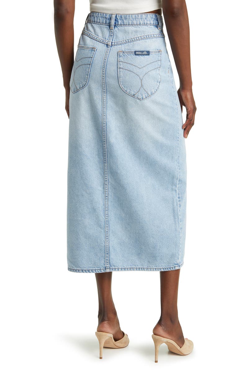 Rolla’s Sailor Denim Maxi Skirt, Alternate, color, Light Vintage Blue