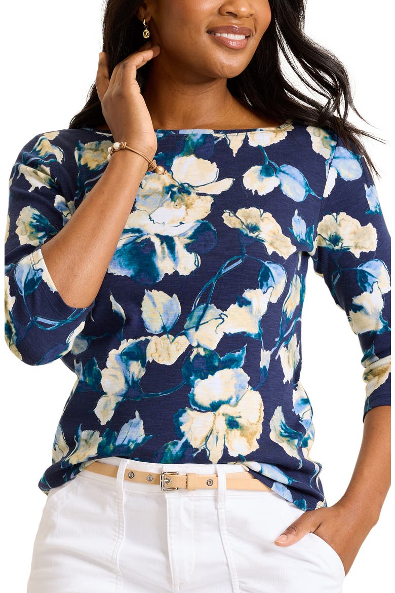 Ashby Isles Beleza Blossom Cotton Top, Alternate, color, COASTLINE