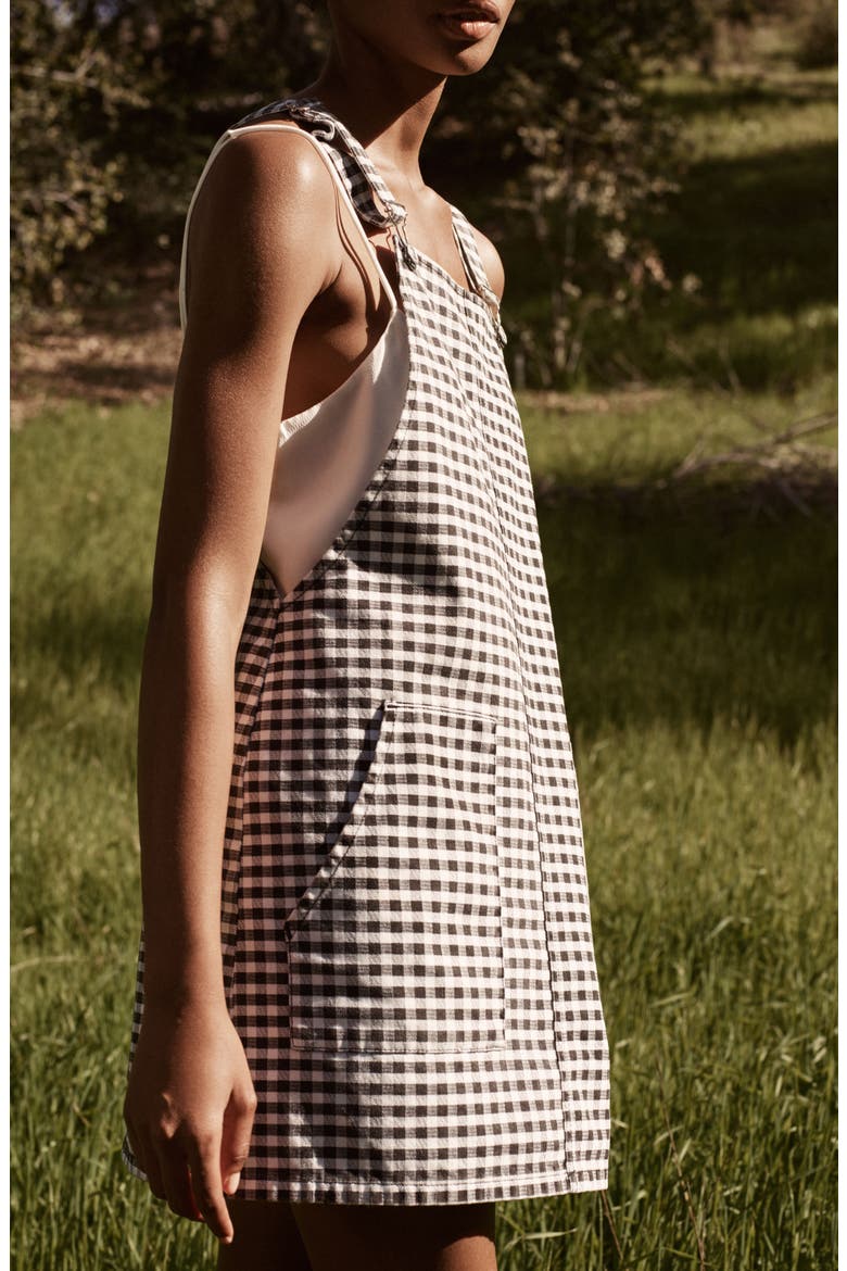 Gingham Pinafore Dress, Alternate, color, BLACK MULTI