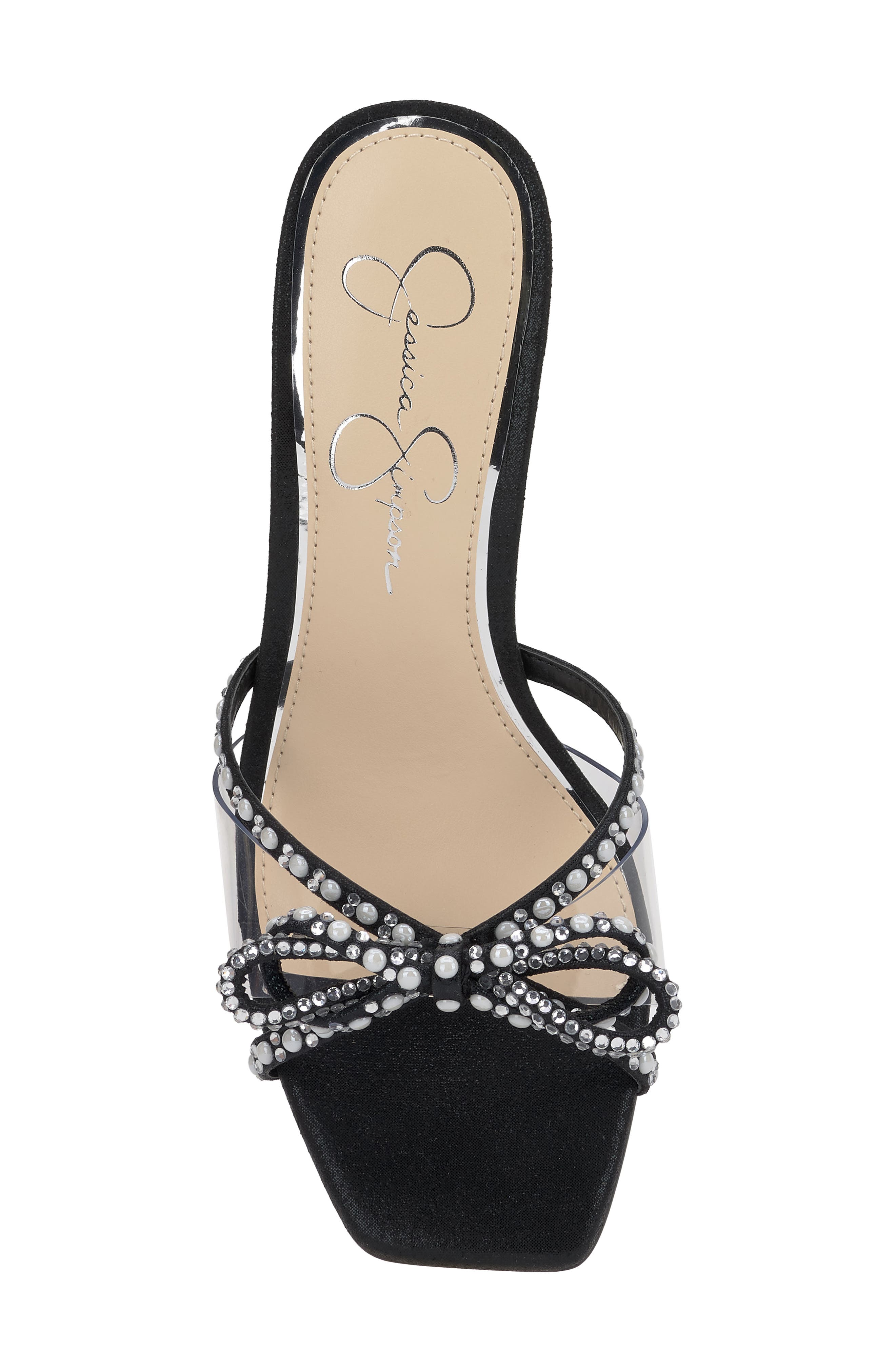 Jessica Simpson Cornilia Slide Sandal, Alternate, color, Black/ Clear