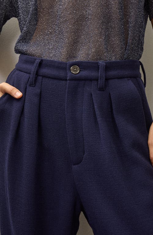 Alex Mill X Becky Malinsky Pleated Front Wool Pants In Blue