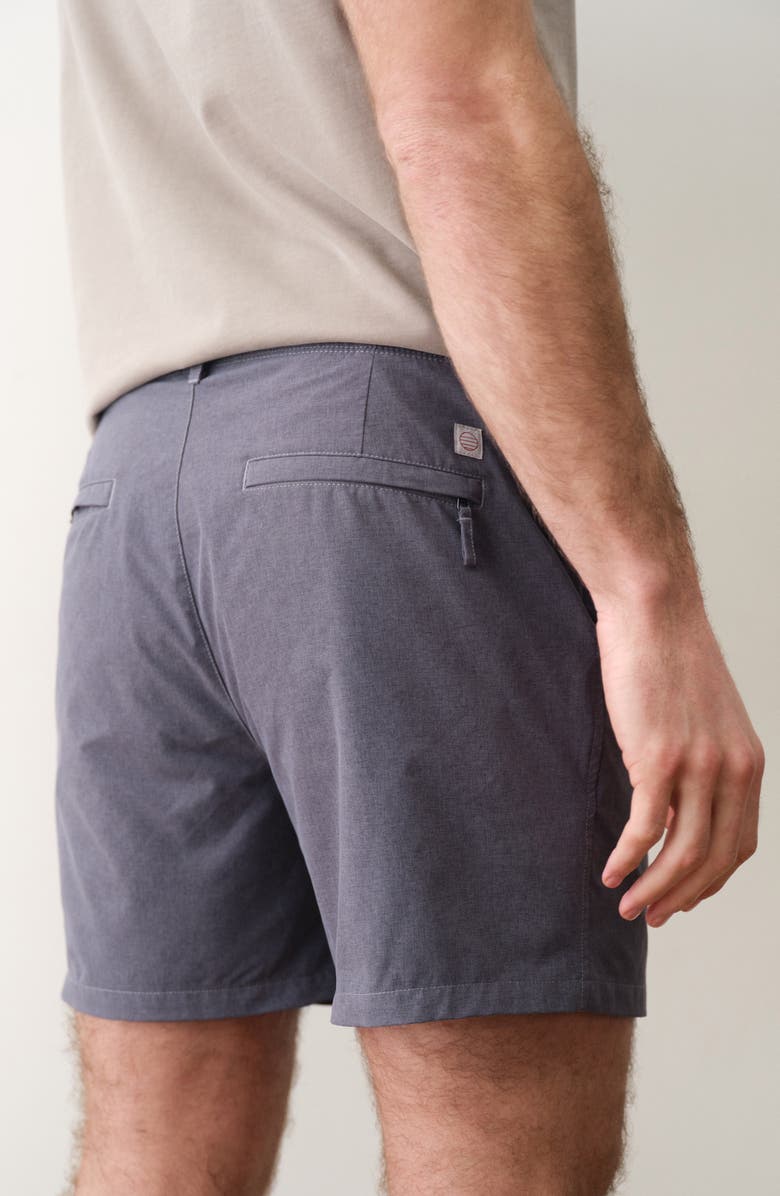 Marine Layer High Five 5-Inch Flat Front Chino Shorts, Alternate, color, Asphalt