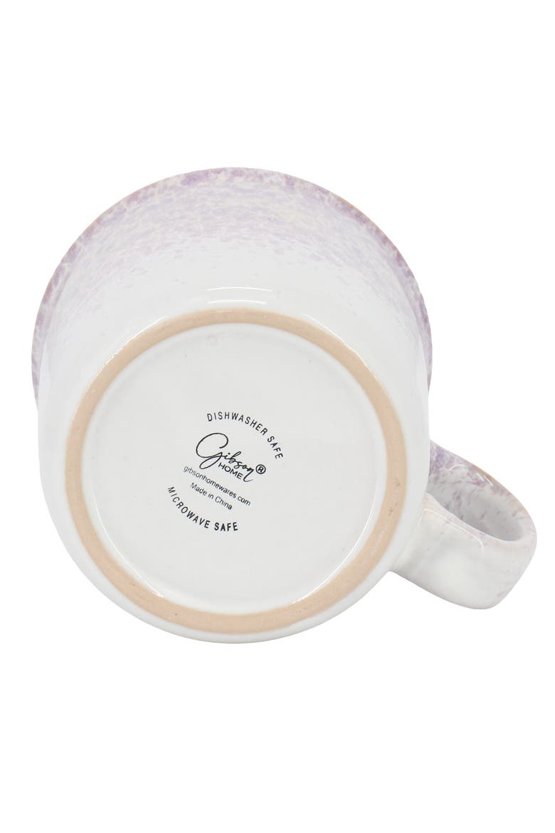 4 Piece 19 Ounce Stoneware Straight Shape Mug Set, Alternate, color, White