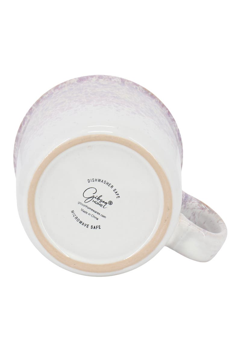 Gibson Home Blurry 4 Piece 19 Ounce Stoneware Straight Shape Mug Set, Alternate, color, White