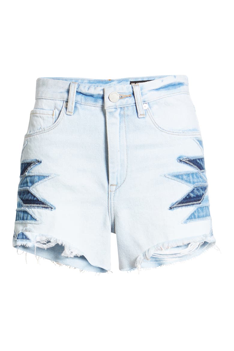 The Barrow High Waist Cutoff Denim Shorts, Alternate, color, BORDERLINES