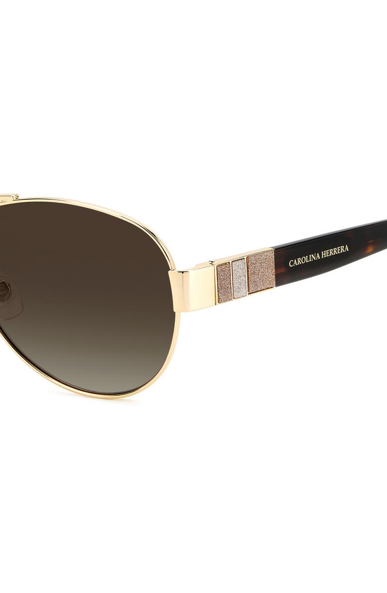 Carolina Herrera Her 0135/S 59mm Gradient Aviator Sunglasses, Alternate, color, Rose Gold