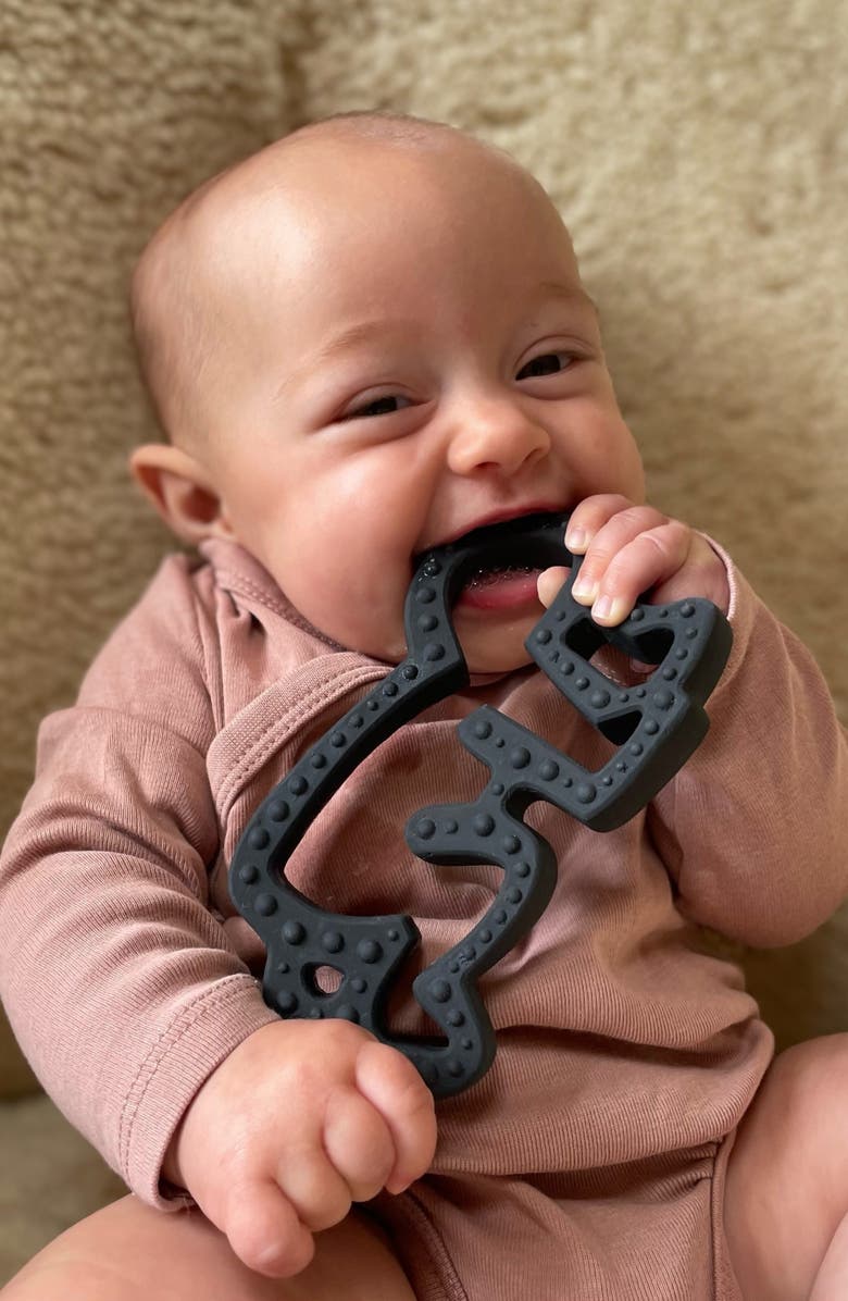 ETTA LOVES Kids' Keith Haring Sensory Rubber Teether, Alternate, color, Black