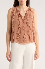 Halogen® Ruffle Sleeveless Top