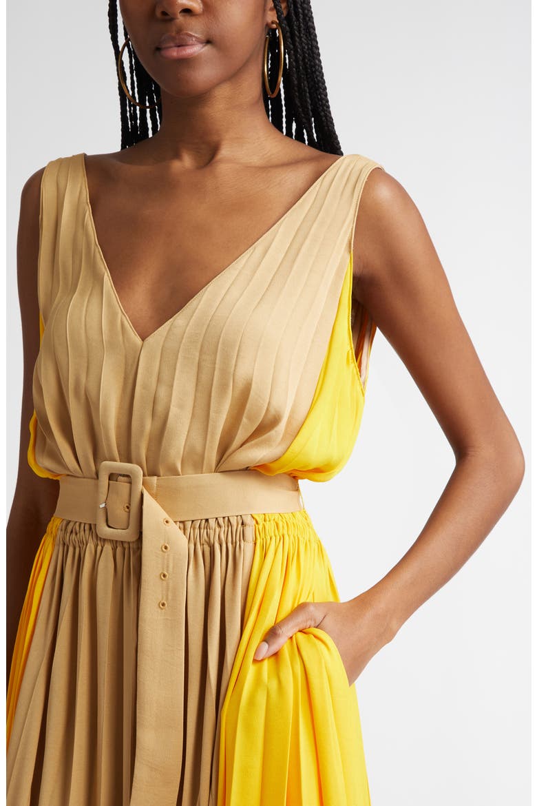 Latoya Colorblock Pleated Dress, Alternate, color, DAISY COLORBLOCK
