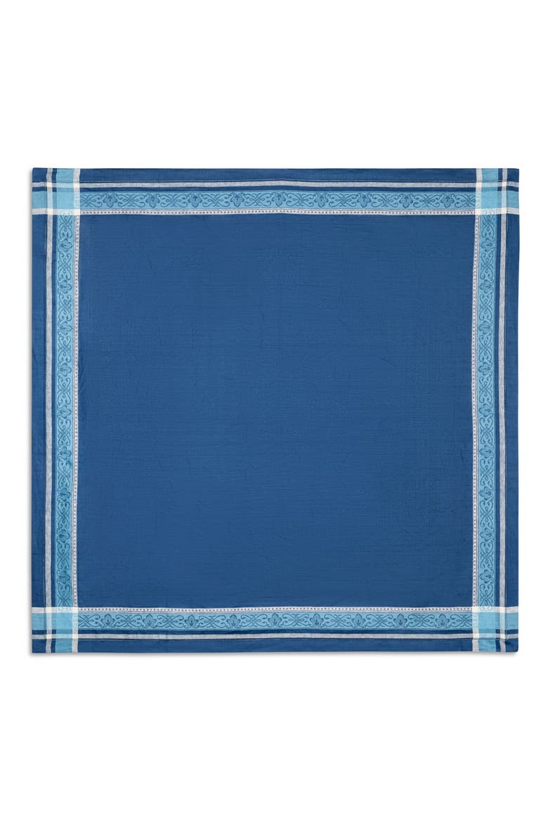 Astra Linen Tablecloth - 71" x 71", Main, color, SHADES OF BLUE