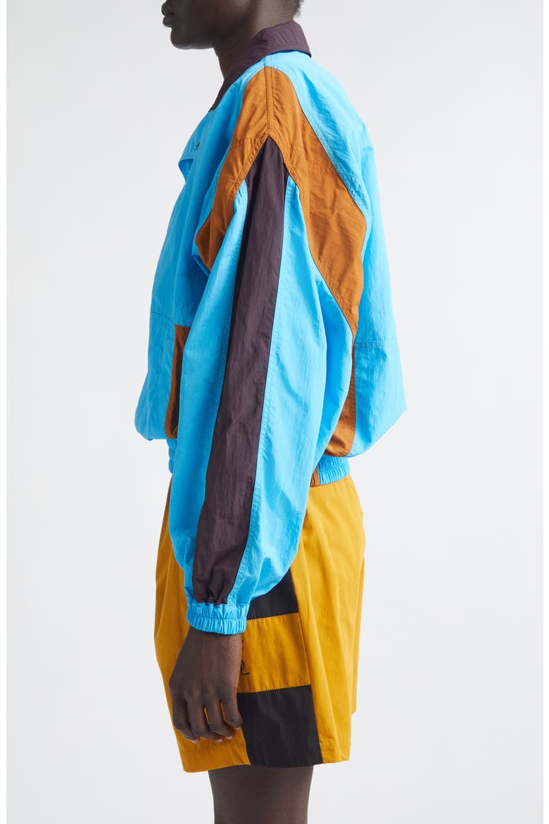 Cassandre Colorblock Pullover Nylon Windbreaker, Alternate, color, TURQUOISE