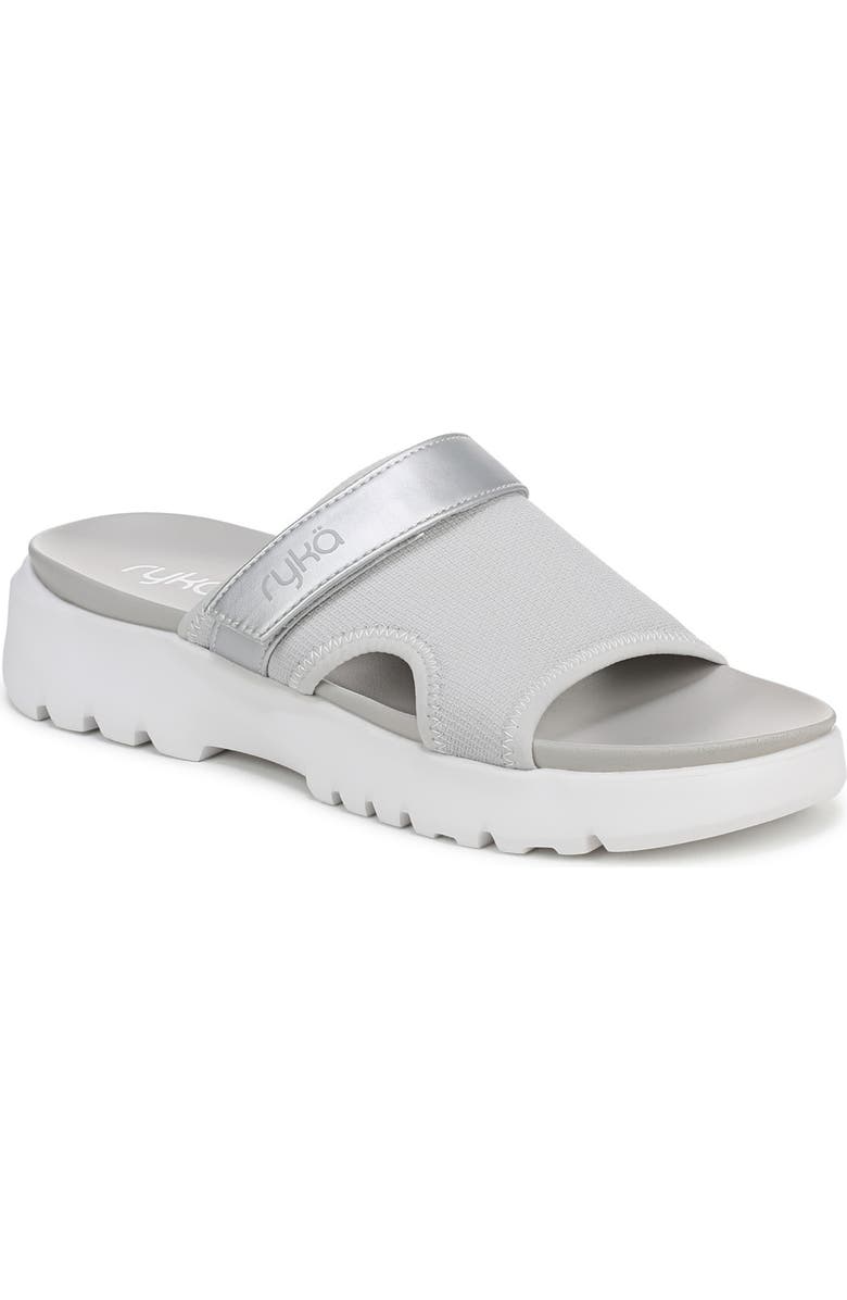 Rykä Brilliant Slide Sandal, Main, color, Oyster Grey