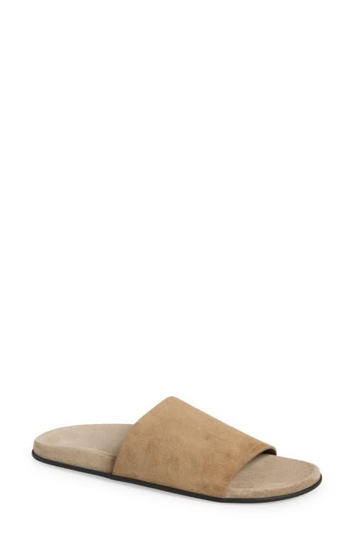 The Row Hugh Suede Flat Slide Sandals