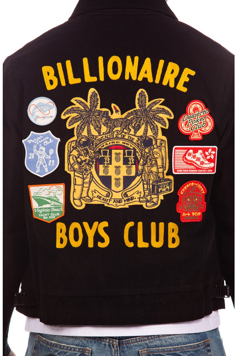 BB Aggie Logo Patch Cotton Corduroy Jacket, Alternate, color, BLACK
