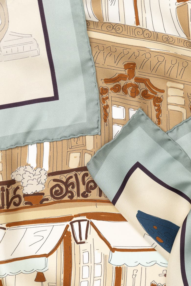 Parigi - Silk Foulard, Alternate, color, Tan and Aqua
