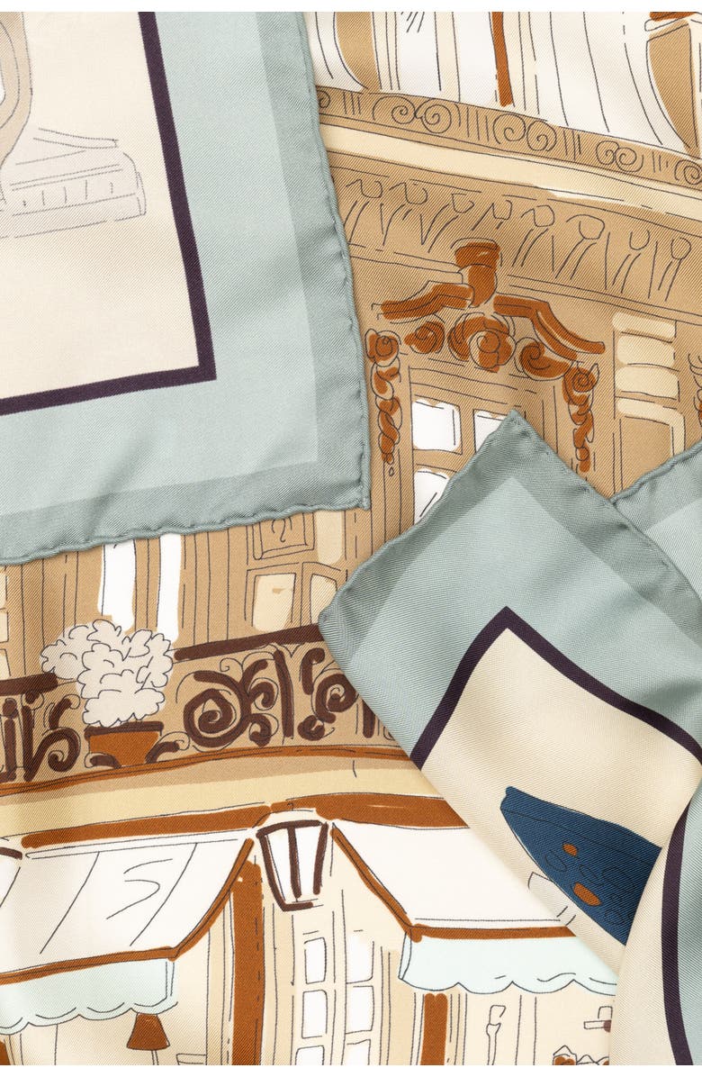 Elizabetta Parigi - Silk Foulard, Alternate, color, Tan And Aqua