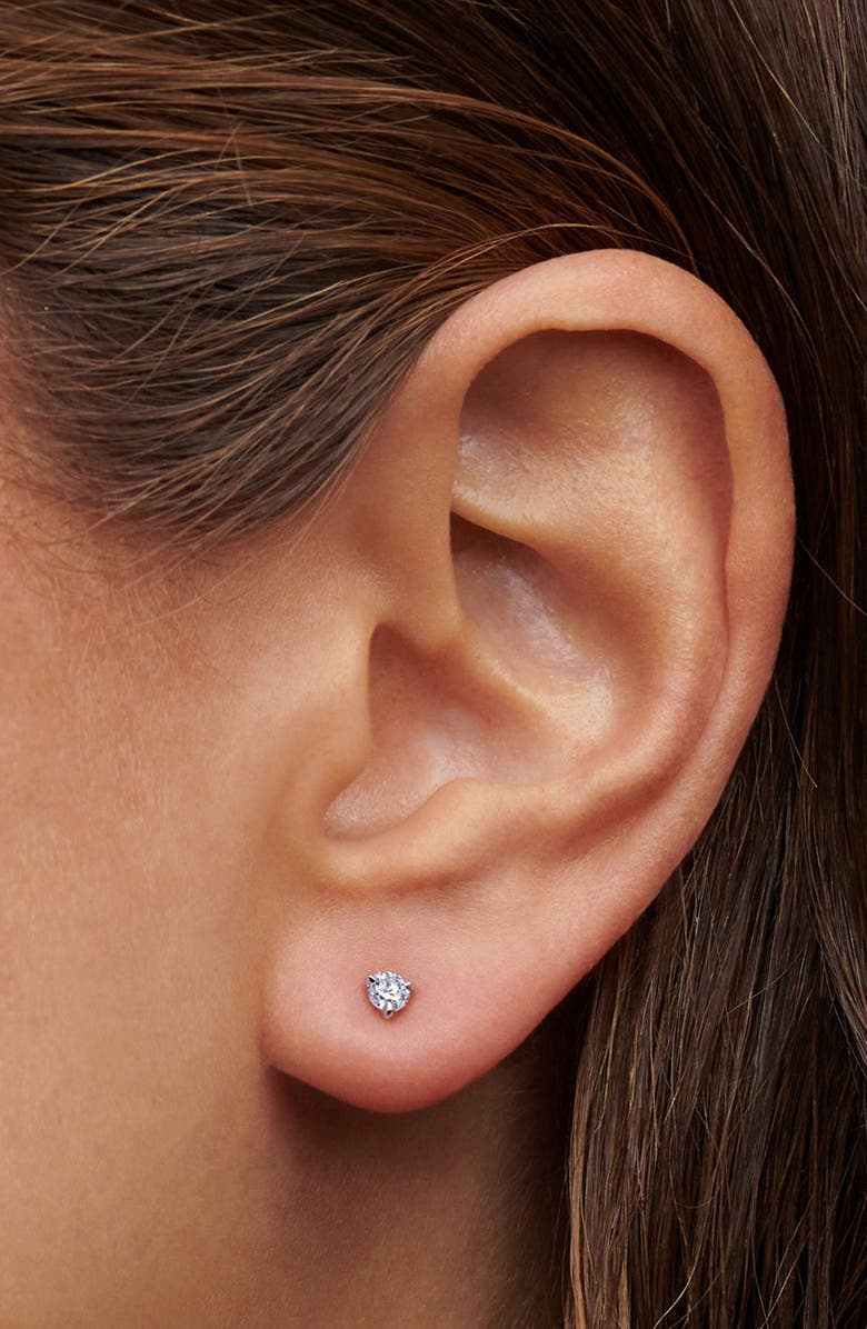 Kwiat Round Brilliant Cut Diamond & Platinum Stud Earrings - 0.25ct., Alternate, color, Platinum