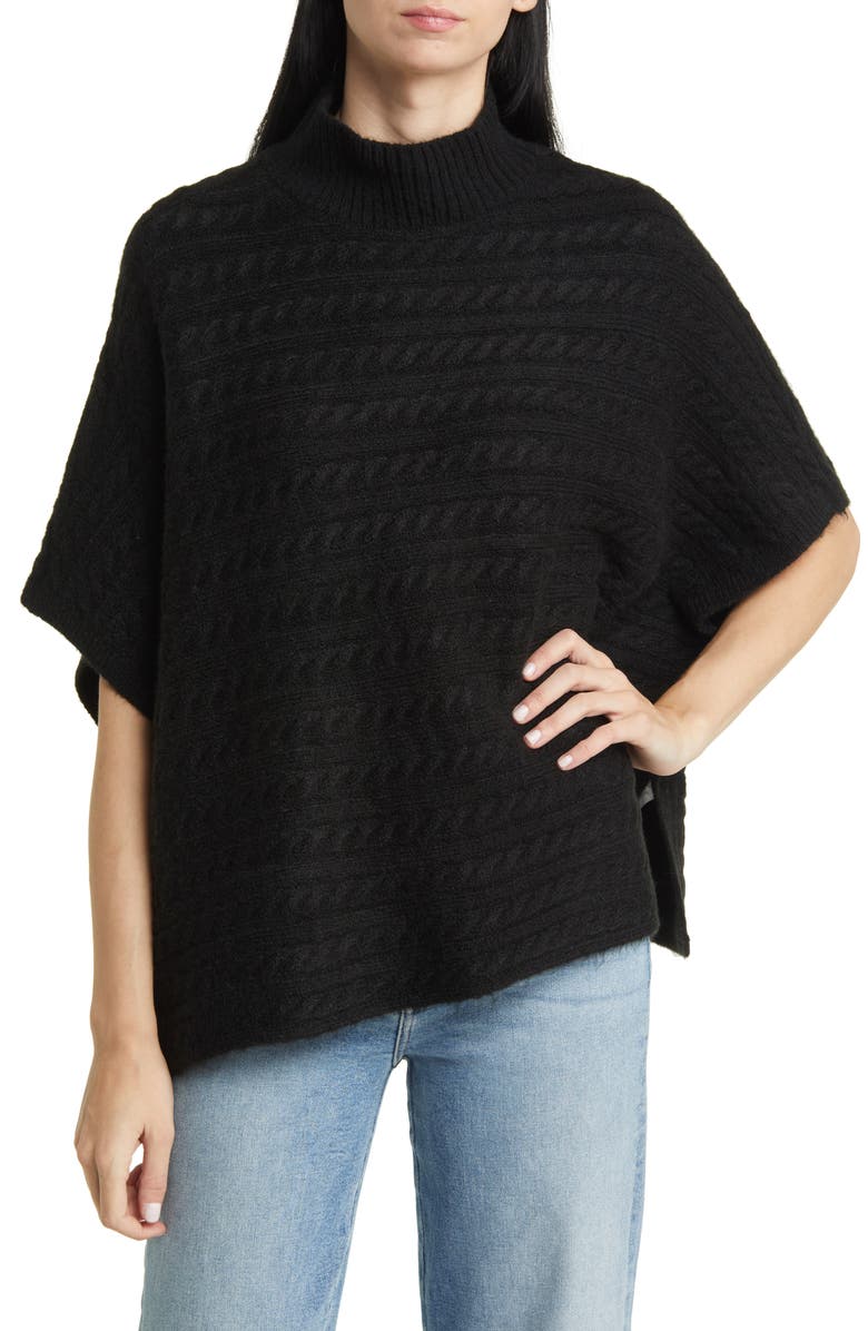 beachlunchlounge Sinclaire Cable Knit Poncho, Main, color,