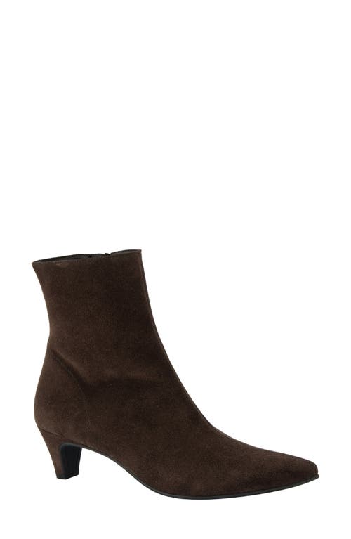 Paul Green Ciara Pointed Toe Kitten Heel Bootie In Brown