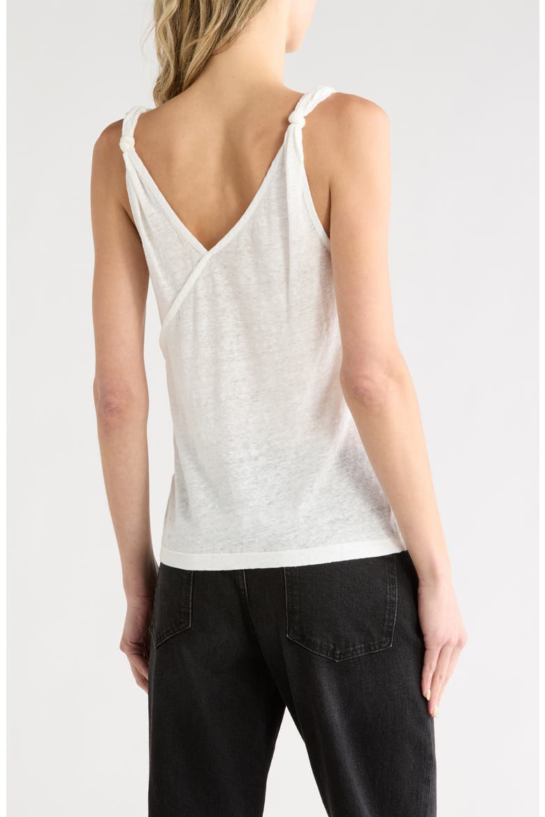 Tamar V-Neck Linen Tank, Alternate, color, BONE