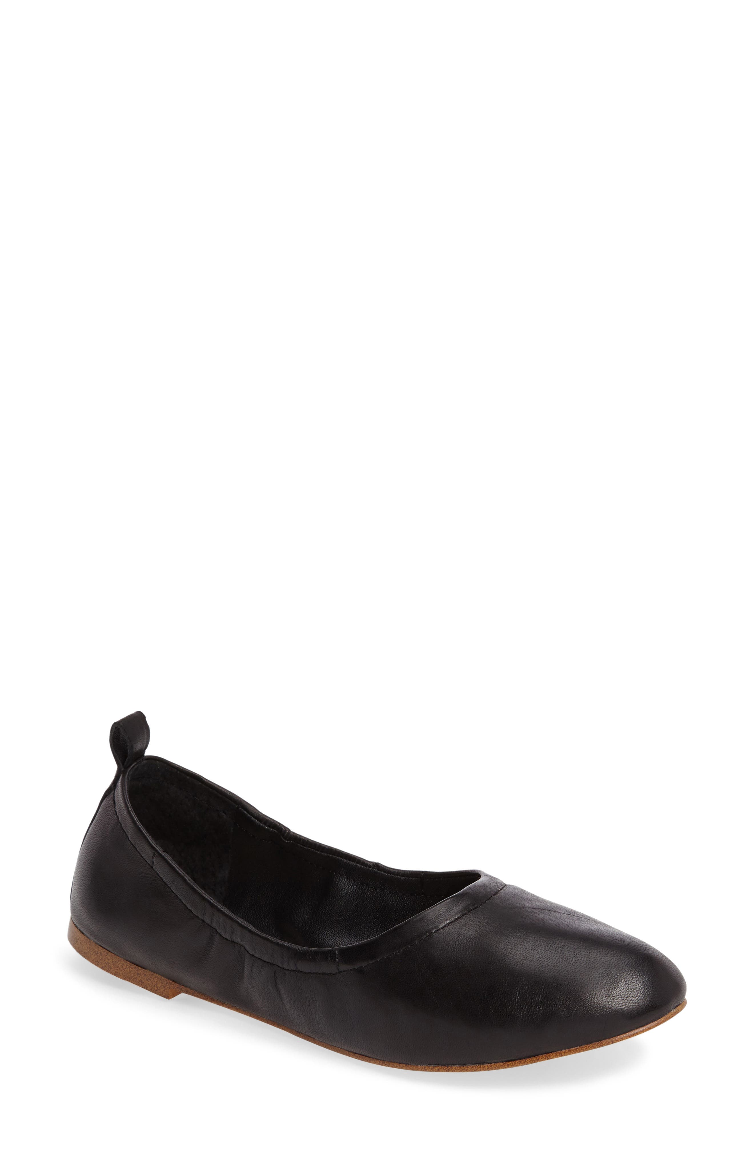 Salen Ballet Flat, Main, color, BLACK LEATHER