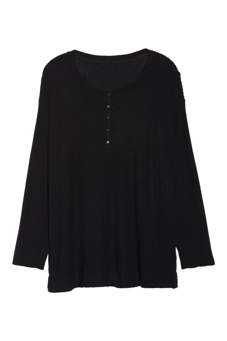 Thermal Henley, Alternate, color, BLACK