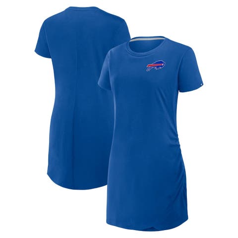 Women's Fanatics Royal Buffalo Bills Ruched Drape T-Shirt Dress