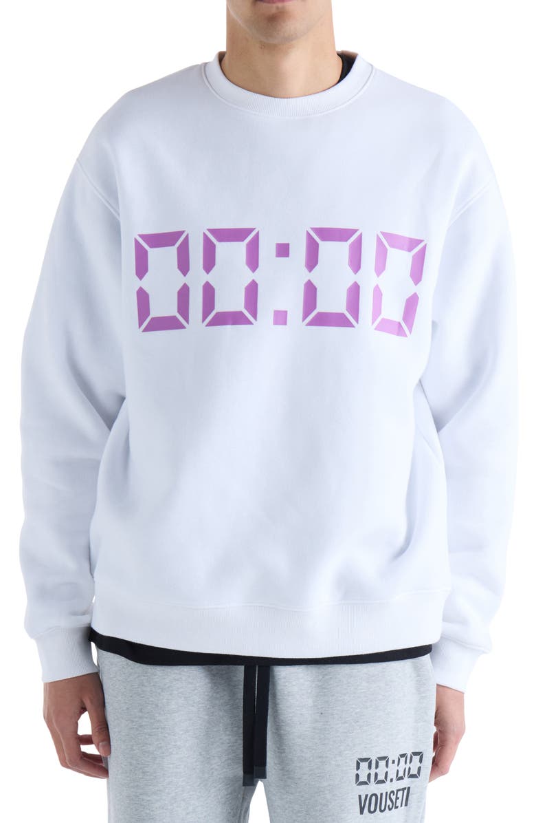 VOUSETI Us Against Time Crewneck Sweatshirt, Main, color, 