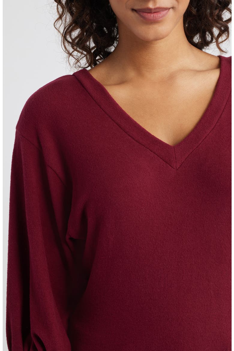 Brushed Jersey Top, Alternate, color, BURGUNDY