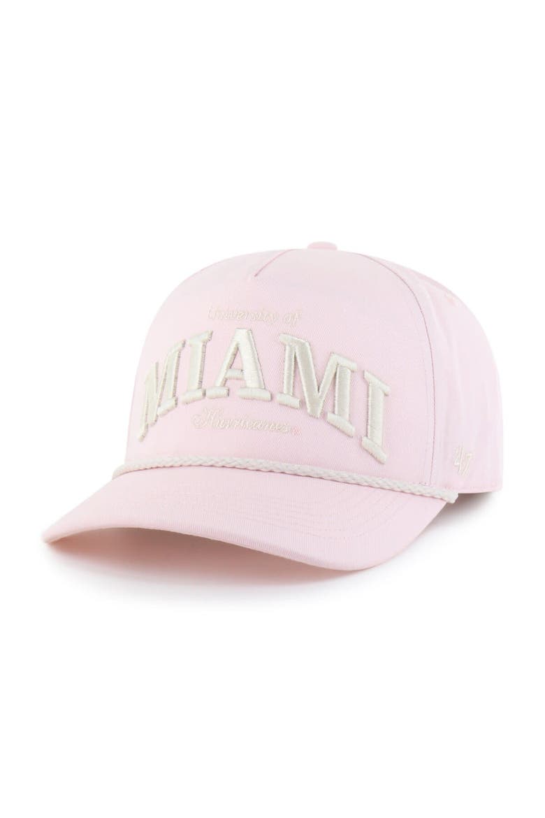 Men's '47  Pink Miami Hurricanes Gelato Hitch Adjustable Hat, Main, color, Pink