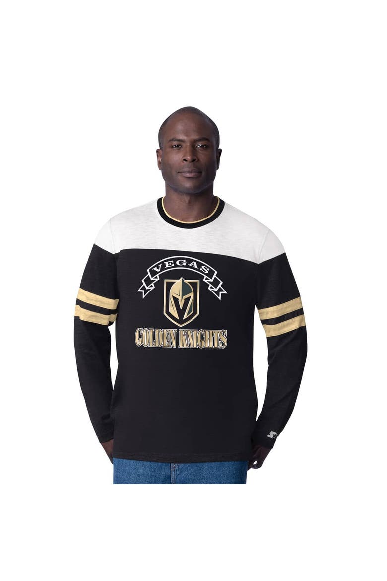Men's Starter  Black Vegas Golden Knights Blitz Durene Long Sleeve T-Shirt, Alternate, color, Black