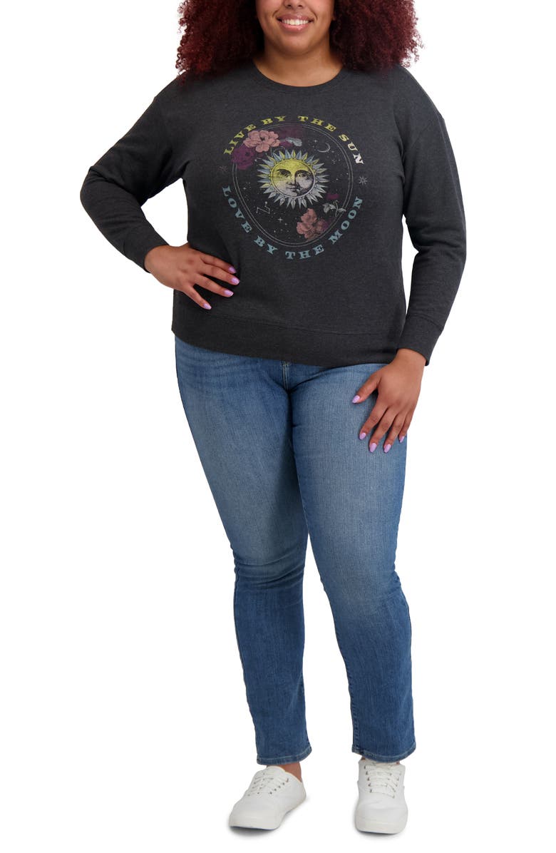 Lucky Brand Graphic Sweatshirt, Alternate, color, Charcoal Heather Grey