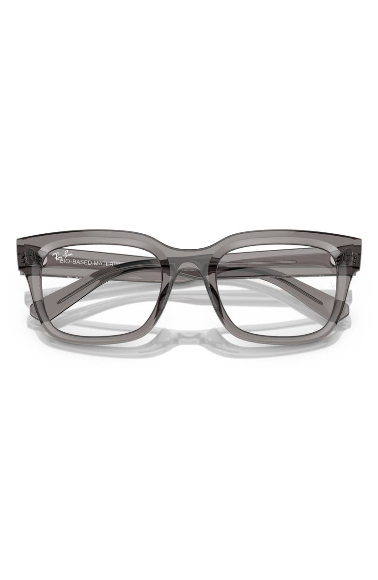 Ray-Ban Chad 54mm Rectangular Optical Glasses, Alternate, color, Transparent Grey