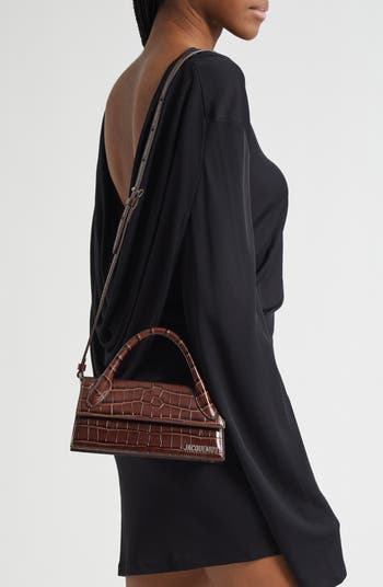 Jacquemus Le Chiquito Long Croc Embossed Leather Top Handle Jacquemus Le Chiquito Long Croc Embossed Leather Top Handle