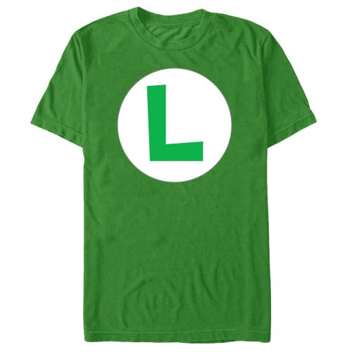 Nintendo Luigi Circle Icon  Graphic T-shirt In Green