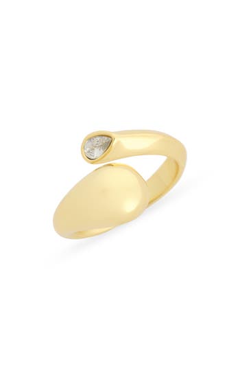 Covet Bypass Cz Ring In Graphite/gold