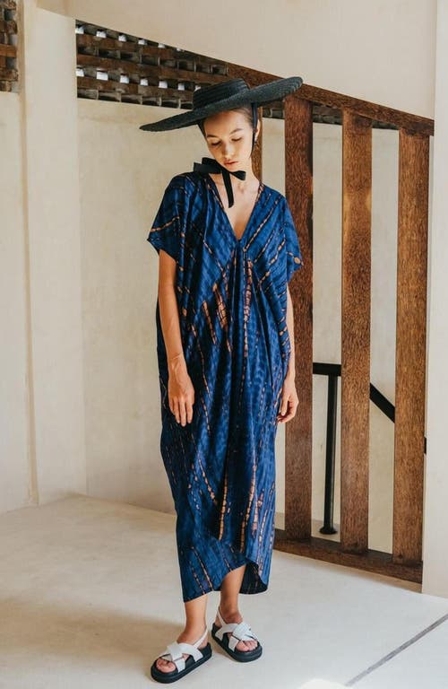 Pink Haley Madella Hand Dyed Kaftan Dress In Multi