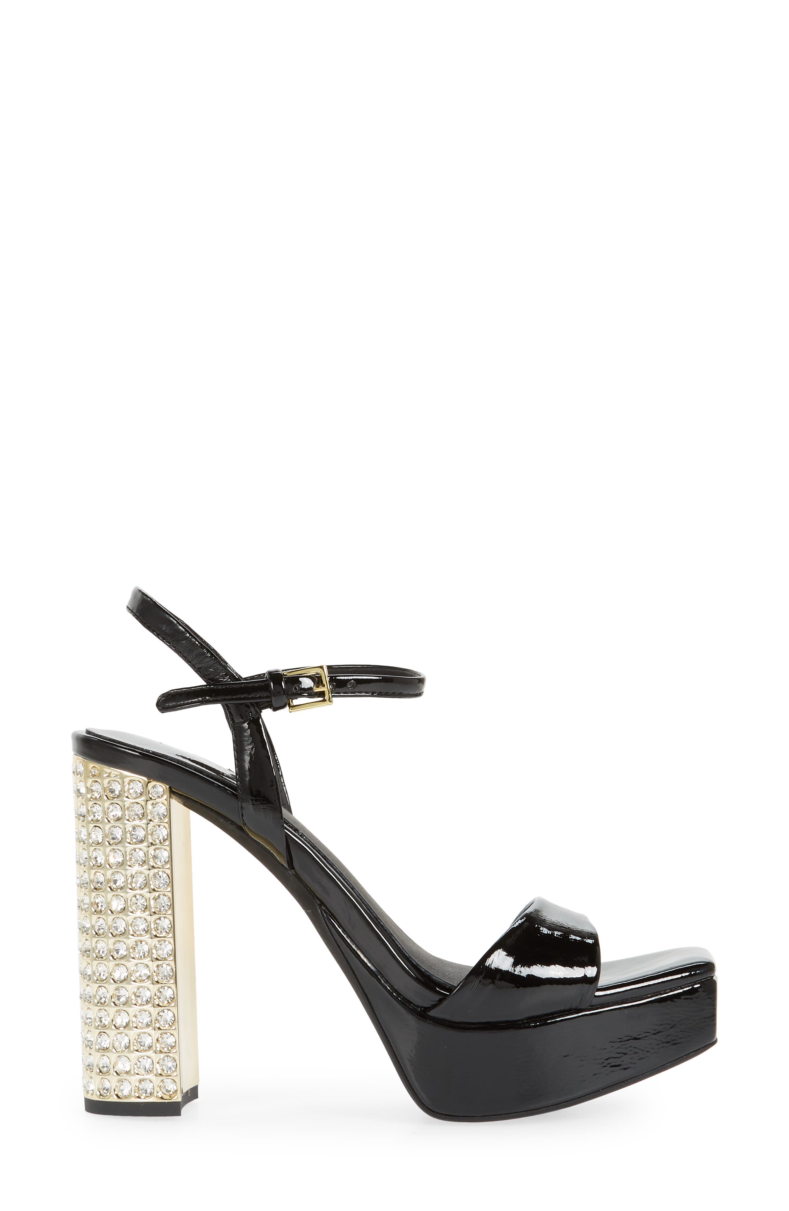 Dias Ankle Strap Sandal, Alternate, color, BLACK CRINKLE PATENT