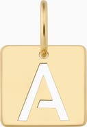 Oradina 14K Yellow Gold Initial Tile Pendant Charm