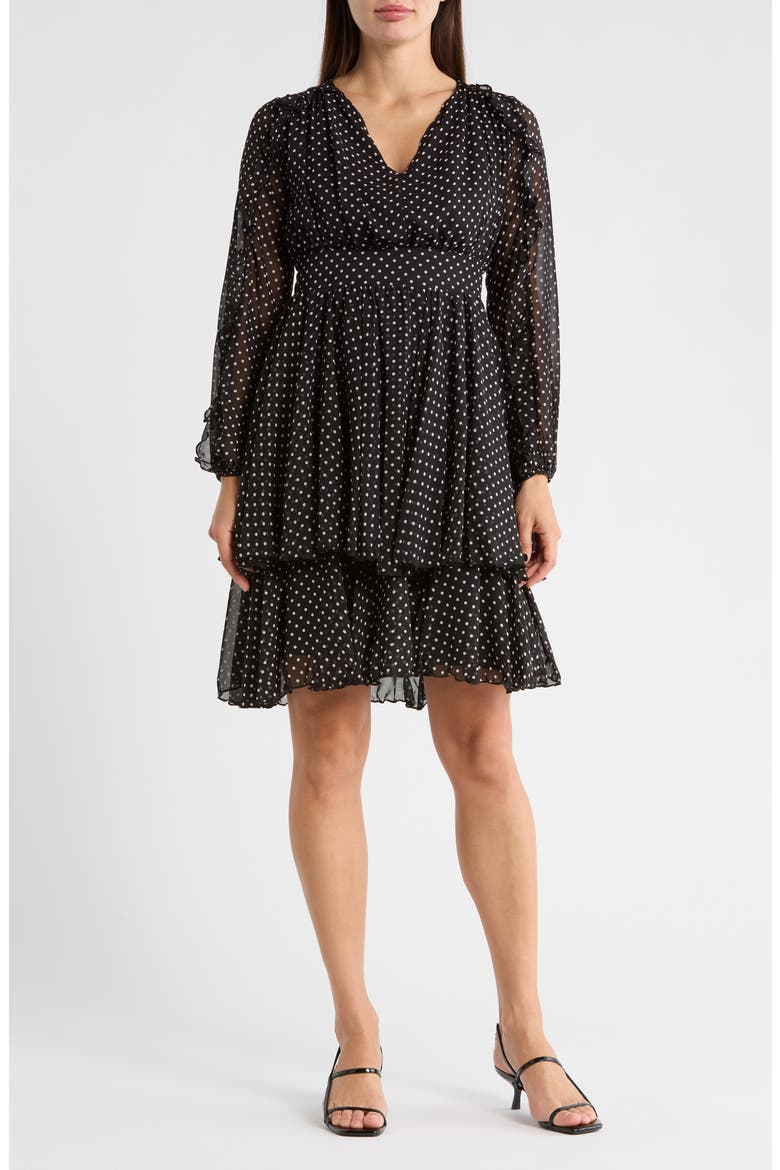 The Sophia Dress, Main, color, NOIR AND WHITE POLKA DOT