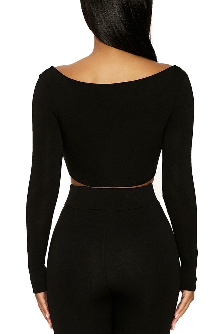 Scoop Neck Crop Top, Alternate, color, BLACK